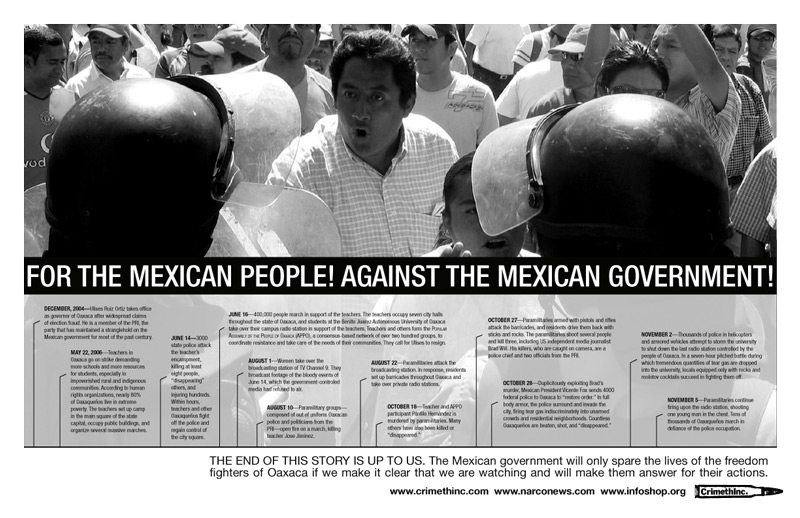 Photo of ‘For the Mexican People against the Mexican Government’ front side