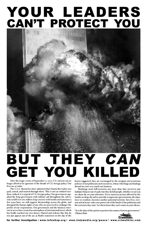 Photo of ‘Your Leaders Can't Protect You—But They Can Get You Killed’ front side