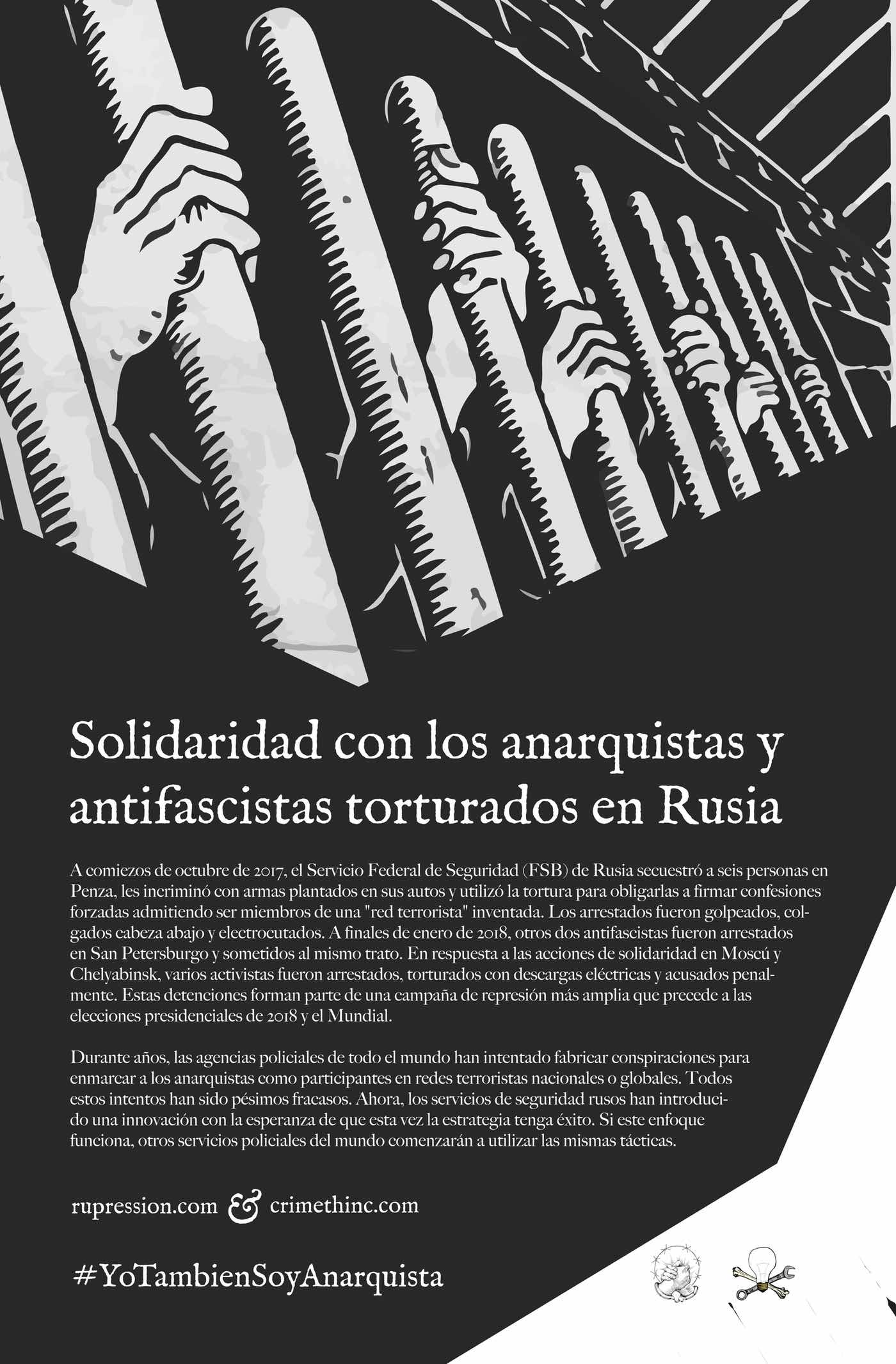 Photo of ‘Solidaridad con los anarquistas y antifascistas torturados en Rusia’ front side